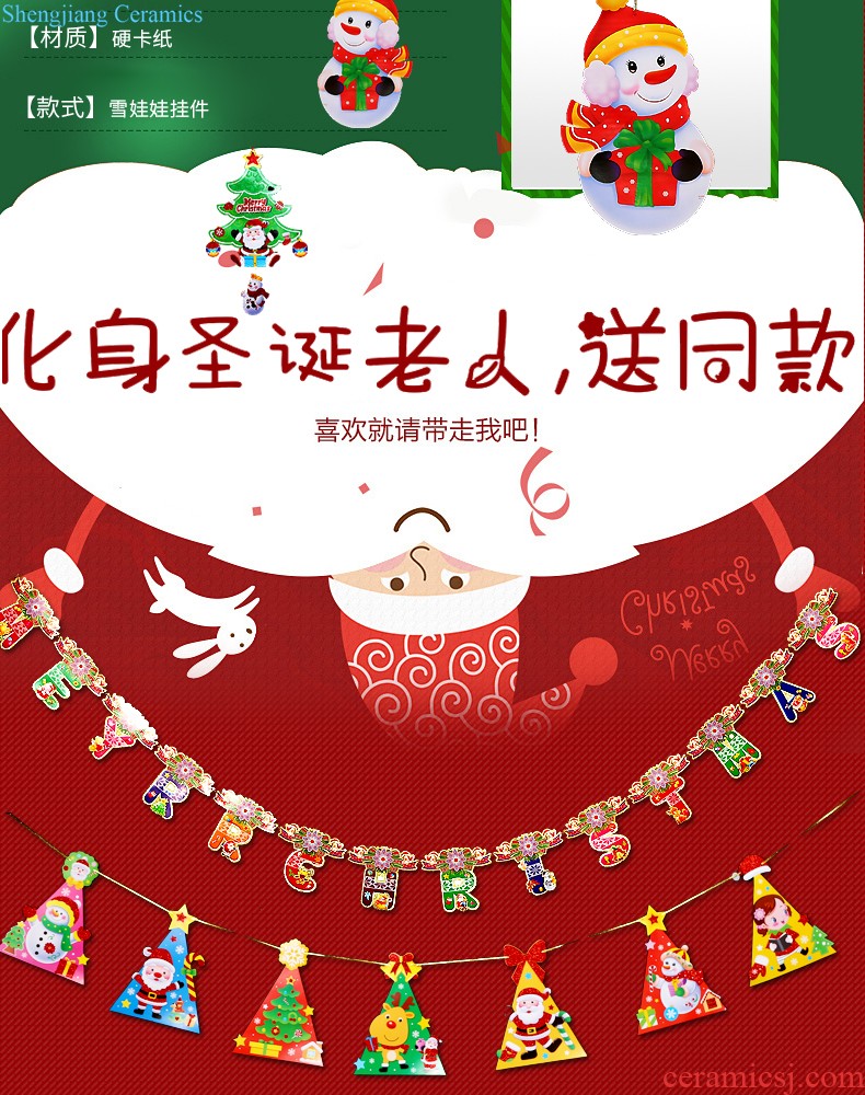 Christmas decorations garland pendant mobile phone shop shop pendant pull flag supermarket supplies hotel scene layout