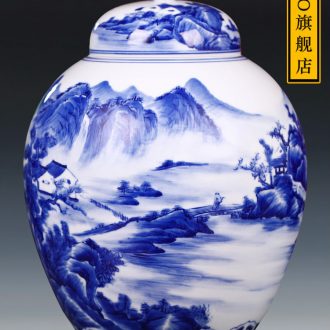 Jingdezhen ceramics Archaize tangle of lotus gourd bottle of blue and white porcelain Modern decoration home sitting room place with a gift