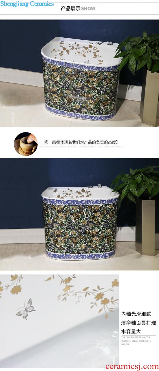 Post, qi jingdezhen basin of Chinese style restoring ancient ways ceramic column balcony floor toilet lavabo wash face basin that wash a face