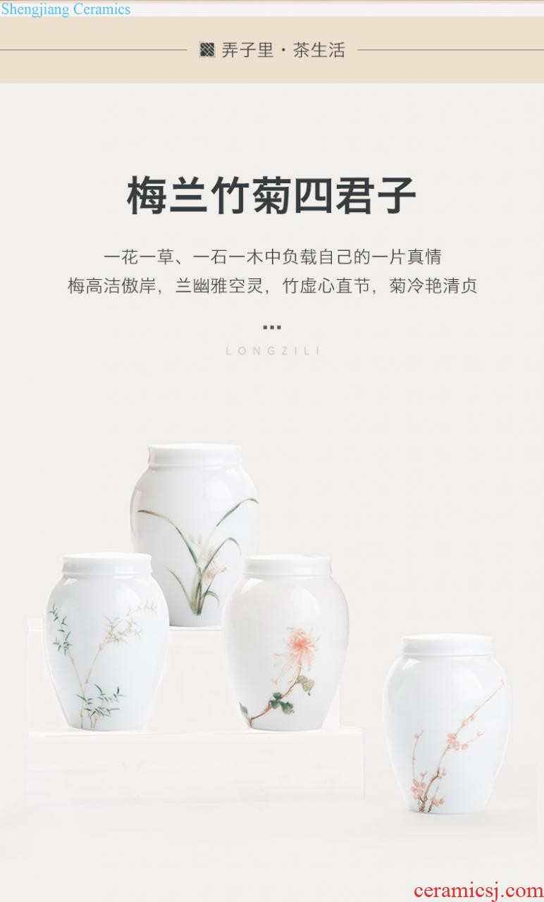 Jingdezhen ceramic water jar in hot tea household washing cylinder kung fu tea accessories large built water tea zero writing brush washer