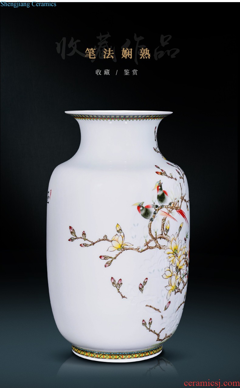 New Chinese style household boutique jingdezhen ceramics hand-painted jack snow vase rich ancient frame decorative furnishing articles