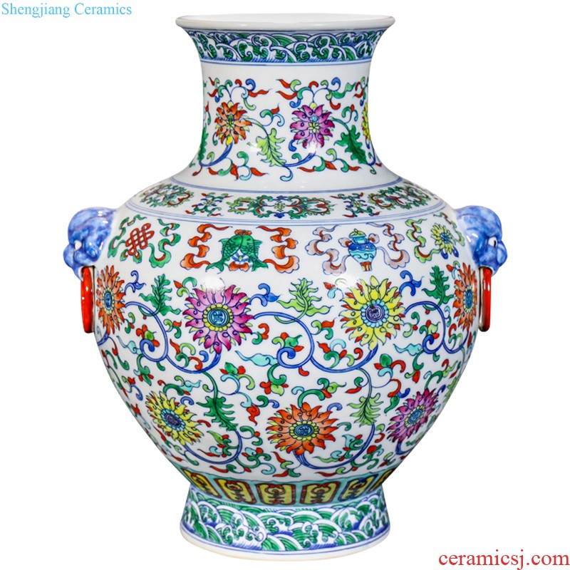 High-quality goods of jingdezhen ceramic imitation qing qianlong deer statue of Chinese large vases, decorative home furnishing articles sitting room collection