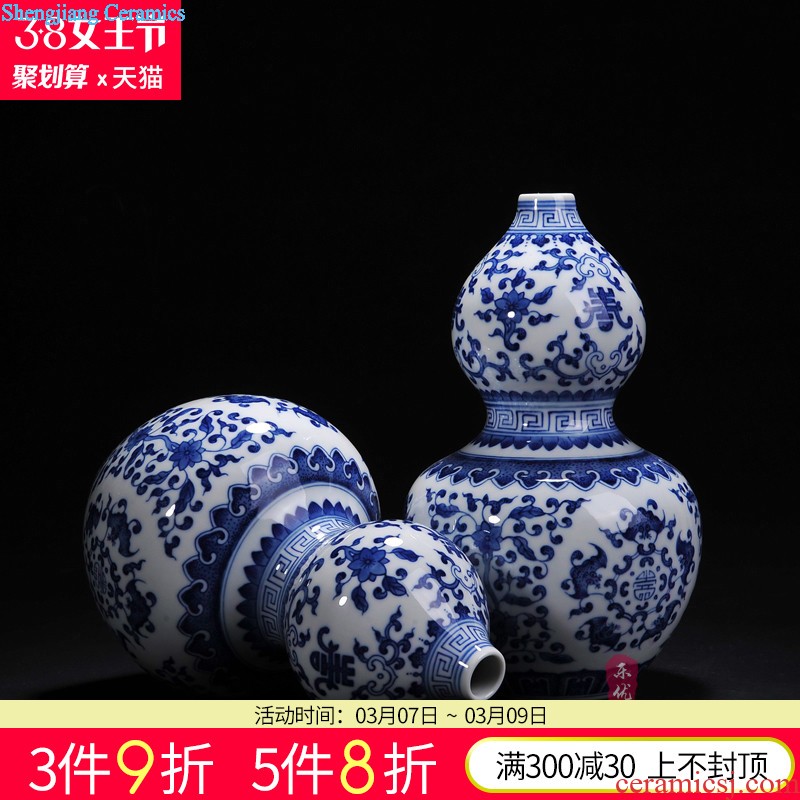 Jingdezhen ceramic vase famous hand-painted pastel vase peony pomegranate furnishing articles new Chinese style living room decorations