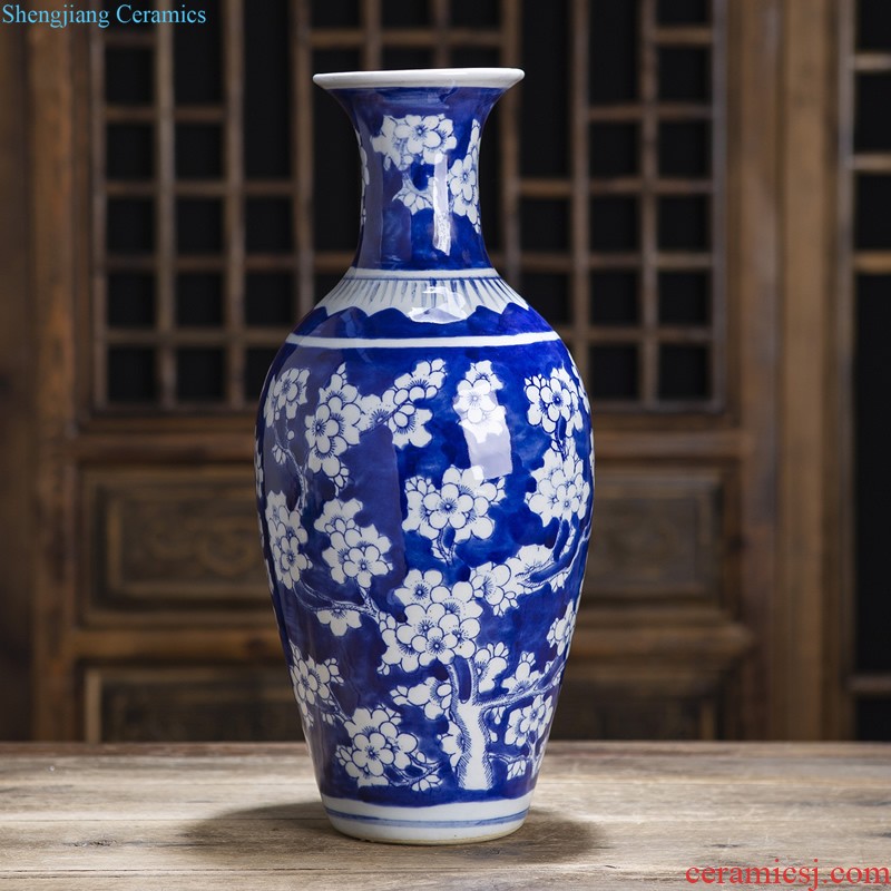 Jingdezhen ceramics Shadow blue glaze antique vase Chinese style restoring ancient ways is the sitting room porch decoration handicraft furnishing articles