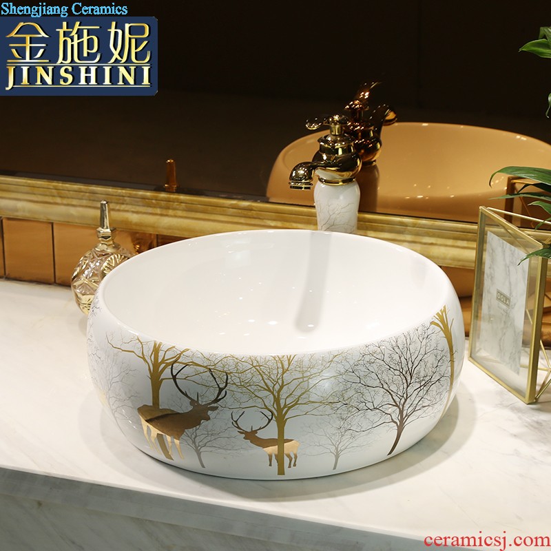 Wash basin ceramic toilet lavatory art stage fangyuan diamonds lavabo mesa household butterfly