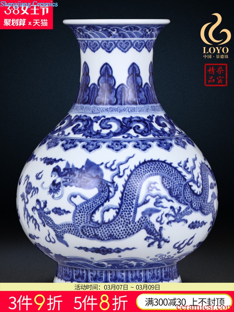 Jingdezhen ceramics vase furnishing articles imitation qing yongzheng maintain blue and white flowers and birds on bottles of Chinese style household ornaments