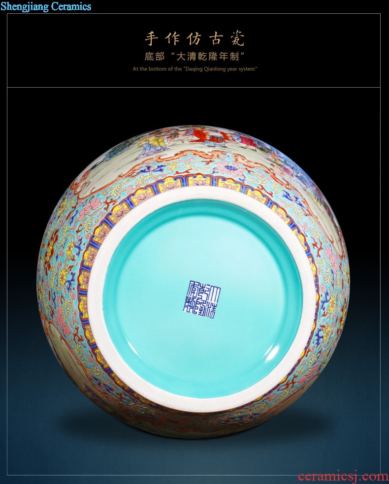 Jingdezhen ceramics furnishing articles imitation qing qianlong pastel bound branch grain ears gourd vases, Chinese style household decorations