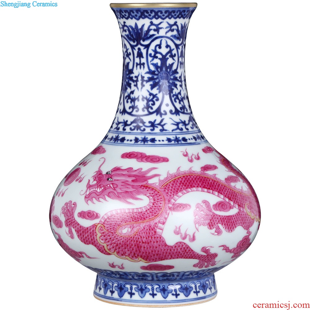 Jingdezhen ceramics furnishing articles Qiu Songxia hand-painted scent vases, flower arrangement sitting room adornment of Chinese style household decoration