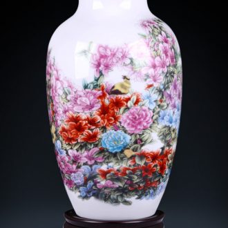 Jingdezhen ceramics The hand-painted chunjiang nostalgia vase furnishing articles New Chinese style household sitting room porch decoration