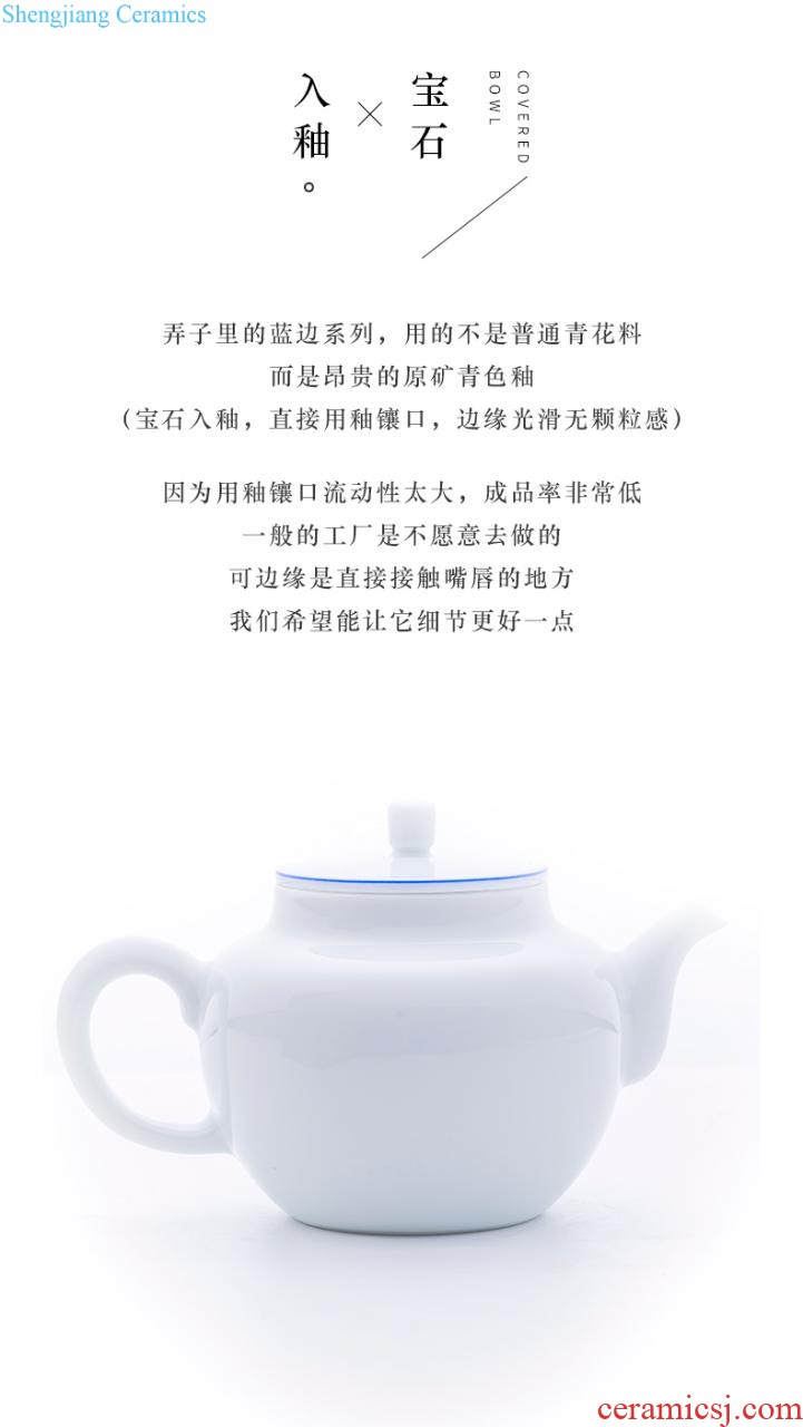 Made in jingdezhen blue and white porcelain hand-painted teapot household little teapot kung fu tea teapot single pot by hand