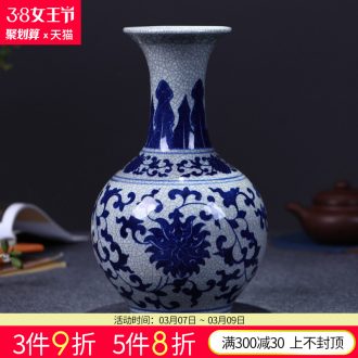 Jingdezhen ceramics vase lrene hand-painted glaze peony under large new Chinese style household sitting room porch place