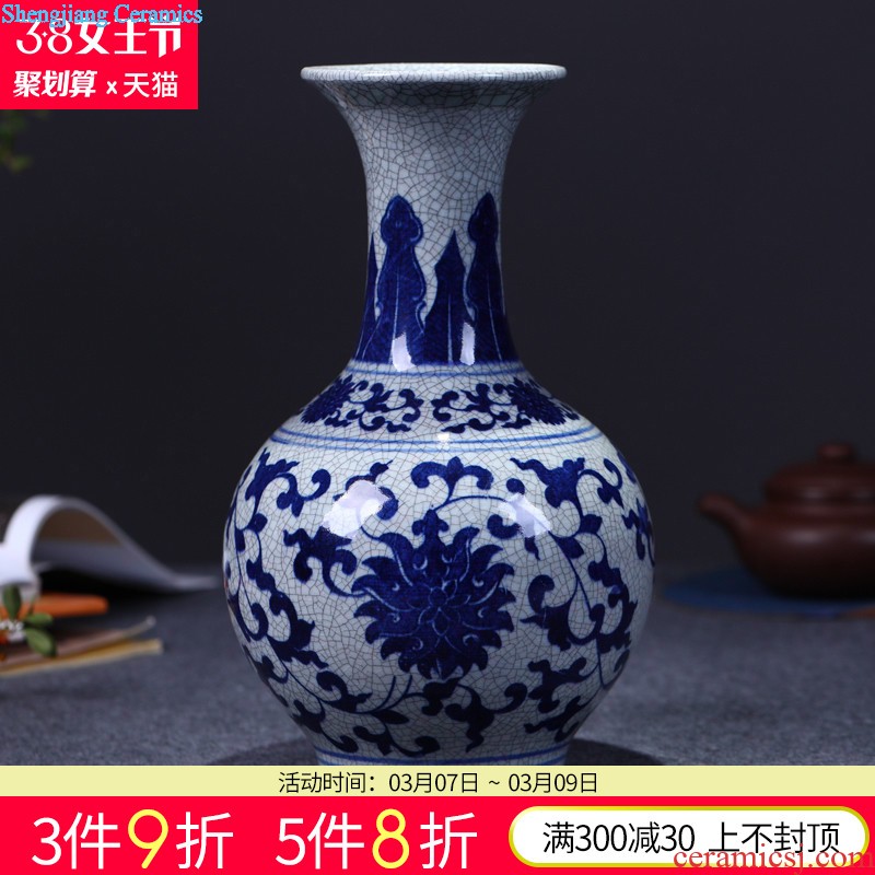 Jingdezhen ceramics vase lrene hand-painted glaze peony under large new Chinese style household sitting room porch place