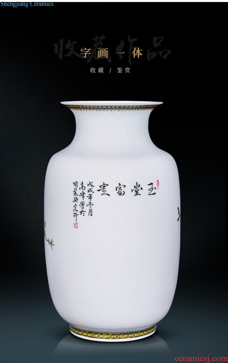 New Chinese style household boutique jingdezhen ceramics hand-painted jack snow vase rich ancient frame decorative furnishing articles