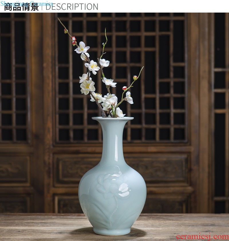 Jingdezhen ceramic vases, flower arrangement sitting room adornment cover Chinese style tea pot general barrel can of China