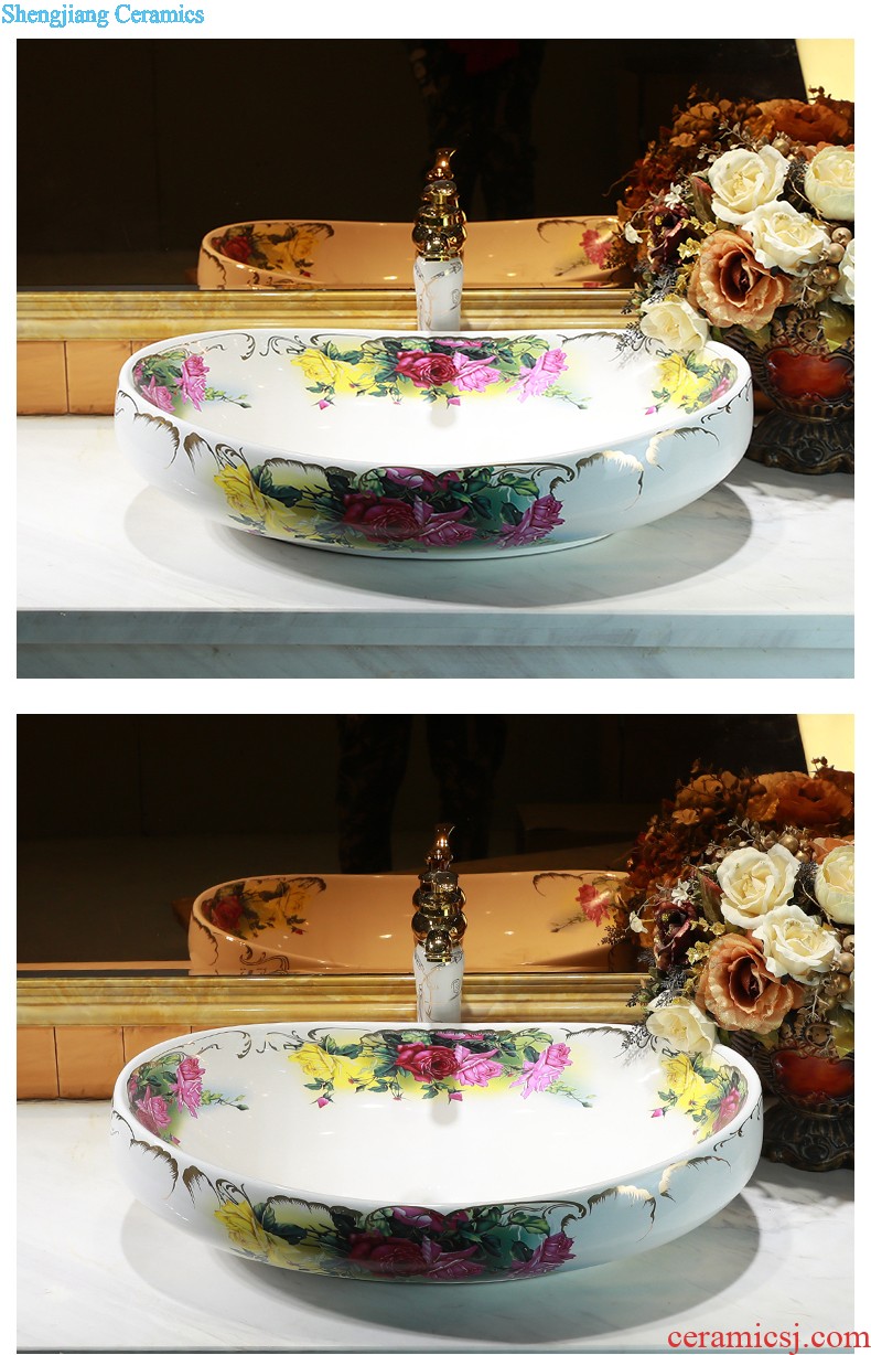 European ceramic stage basin to wash lavatory toilet rectangle household art basin was filed the sink