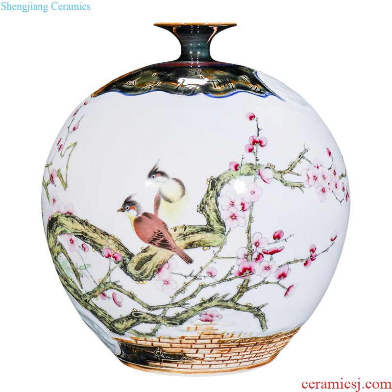 High-quality goods of jingdezhen ceramics hui-ming wu hand-painted heavy doors of new Chinese style household decoration vase furnishing articles