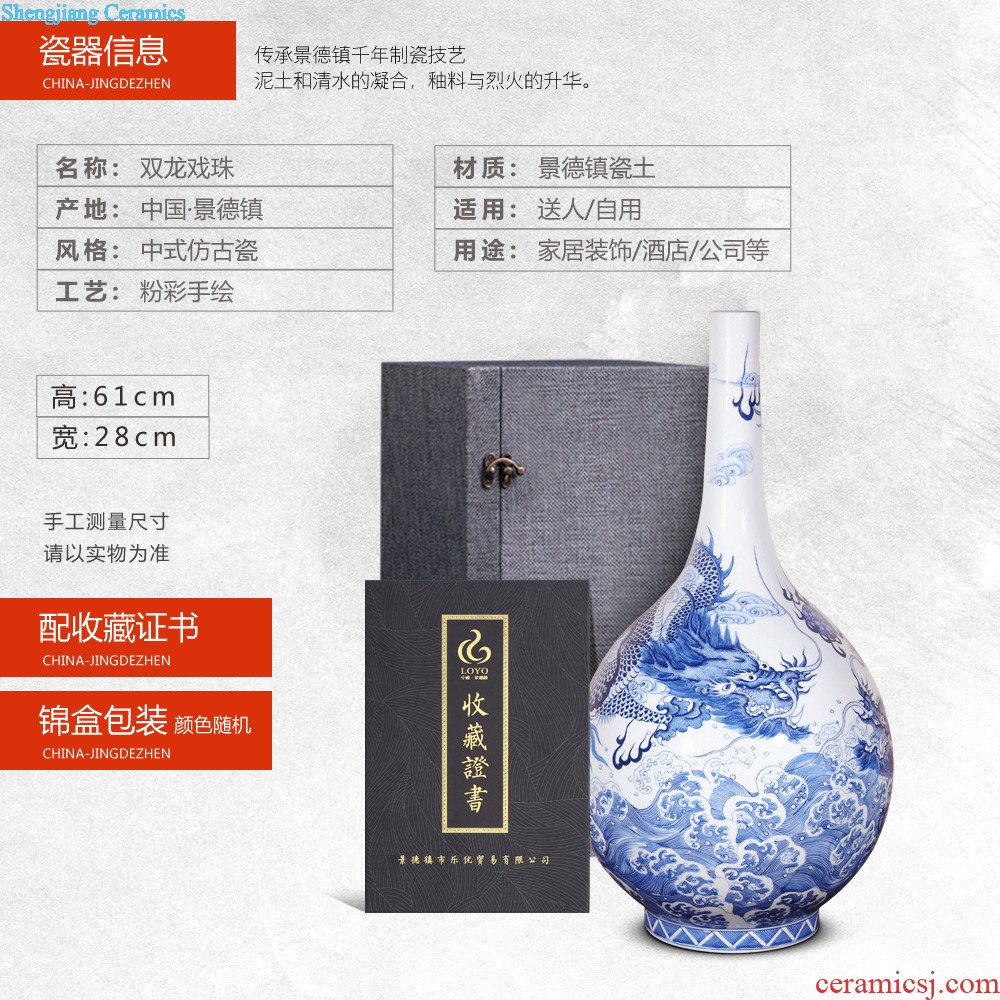 Archaize of jingdezhen ceramics powder to pick flowers wrapped branch grain ear vase Chinese style living room hotel decoration furnishing articles