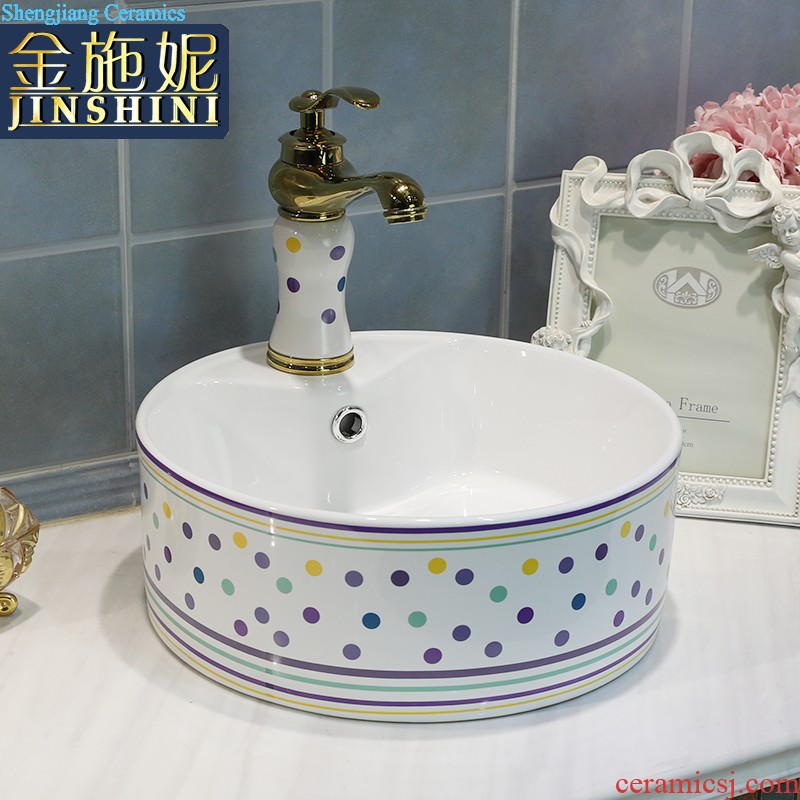 European rose stage basin rectangle ceramic household bowl lavatory basin sink art Mosaic gold sink