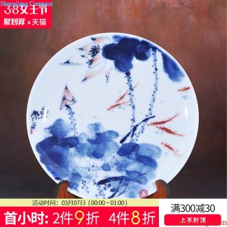 Jingdezhen ceramics vase Three Yang kaitai Wang Yunxi blue and white porcelain flower handicraft furnishing articles of contemporary sitting room