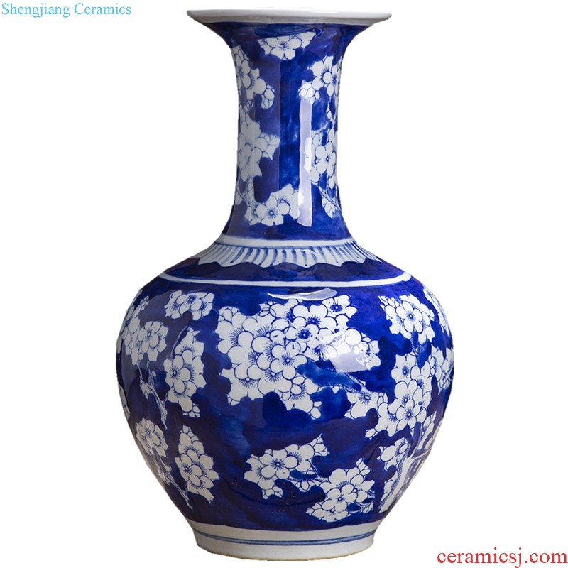 Jingdezhen ceramics Shadow blue glaze antique vase Chinese style restoring ancient ways is the sitting room porch decoration handicraft furnishing articles