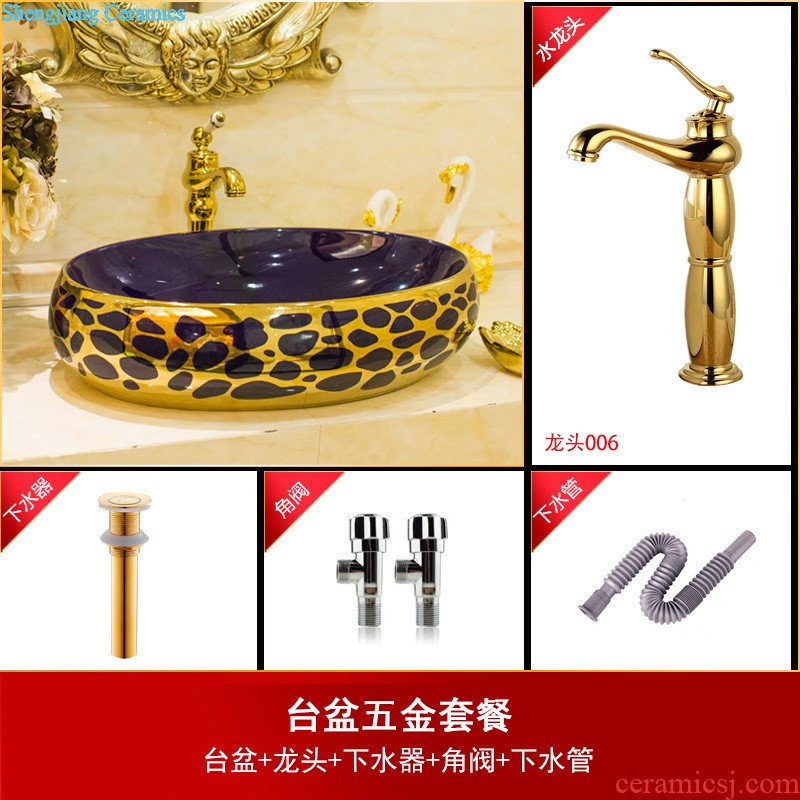 Koh larn, qi balcony mop pool ceramic basin large outdoor hand-painted art mop mop mop pool ChiYu salted and dried plum