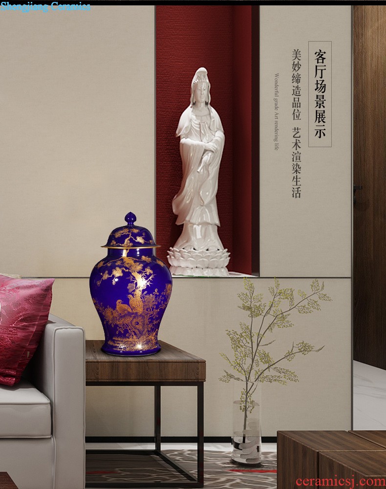 Jingdezhen ceramics furnishing articles hand-painted one hundred good vase sitting room of Chinese style household adornment wedding gift