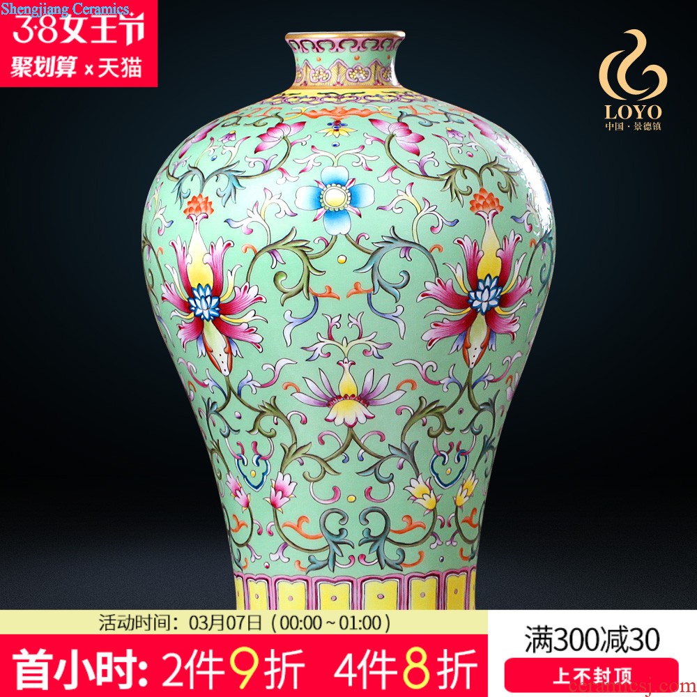 Jingdezhen ceramics vases, flower arranging large hand-painted pastel wealth chun Chinese style household act the role ofing is tasted crafts