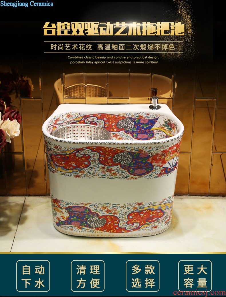 European square stage basin oval ceramic household lavatory basin sink sink art basin