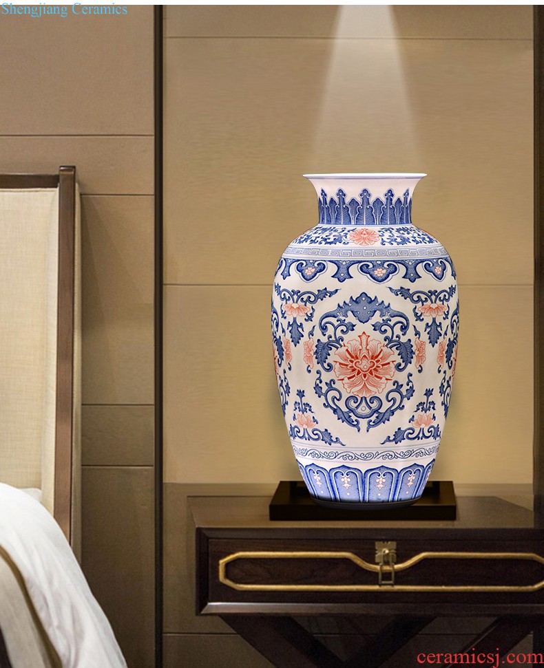 Jingdezhen ceramics vase hand-painted flower arranging mei bottles of new Chinese style household furnishing articles sitting room adornment ornament porcelain