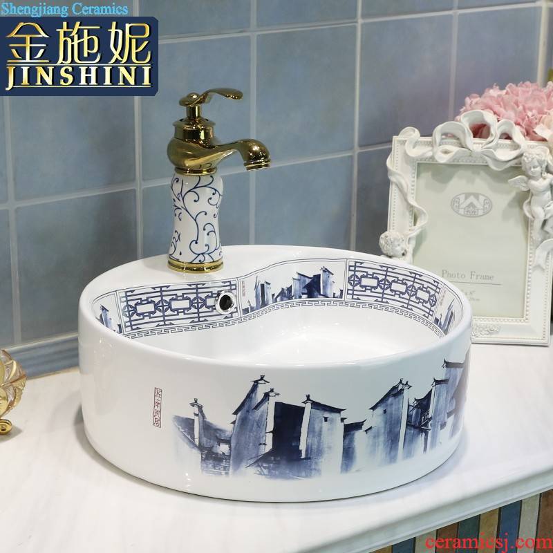 North European creative round the stage basin Lavabo of household toilet ceramic wash basin to art trumpet