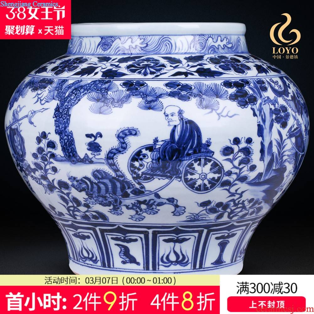 Jingdezhen blue and white porcelain vase Modern Chinese style of the ancients gourd large home sitting room adornment is placed