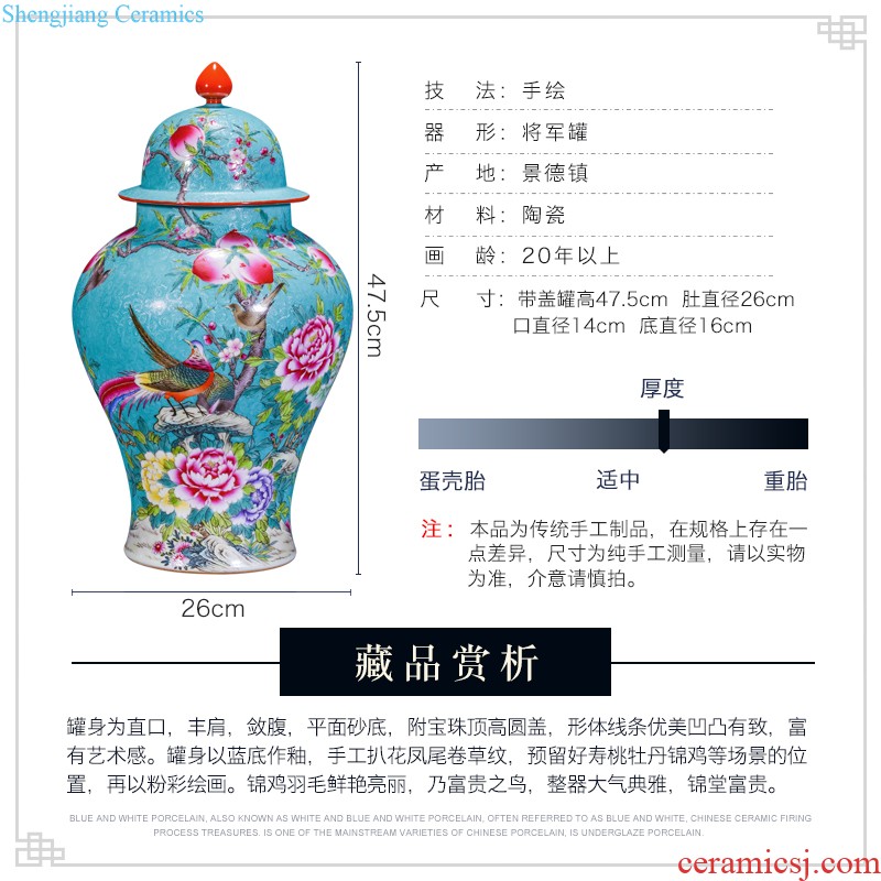 Jingdezhen ceramics furnishing articles hand-painted crane life of flower arranging big vase gift of new Chinese style household sitting room adornment ornament