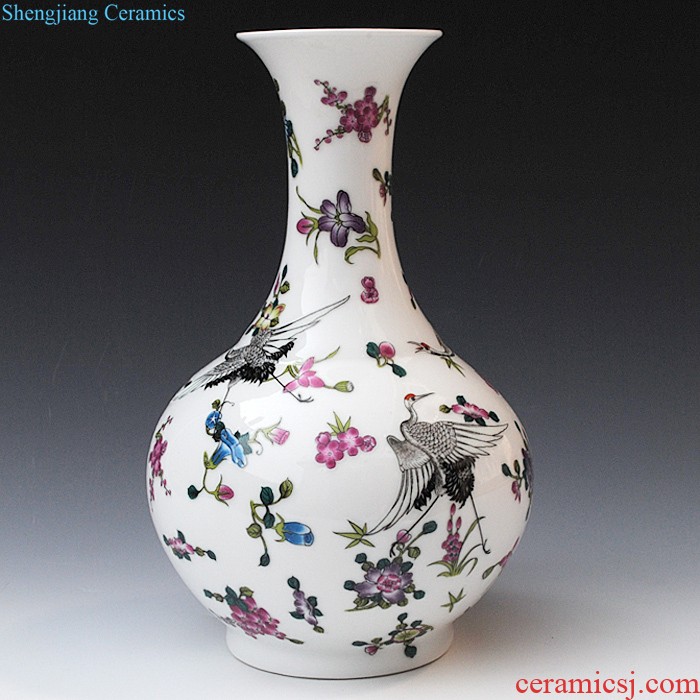 Jingdezhen porcelain of large vases, ceramic furnishing articles hand-painted new Chinese flower arranging large sitting room adornment ornament