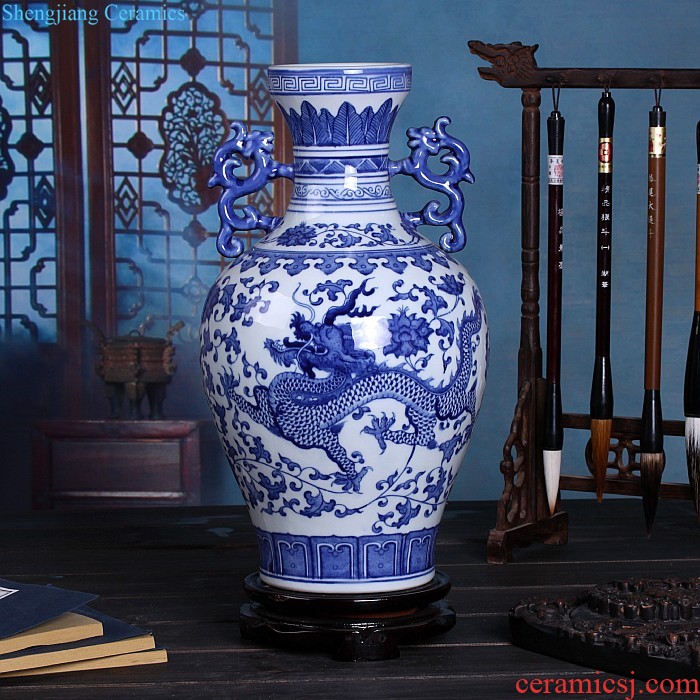 European ceramic vase furnishing articles sitting room of contemporary and contracted jingdezhen soft landing simulation flower dried flowers flower arrangement ornaments