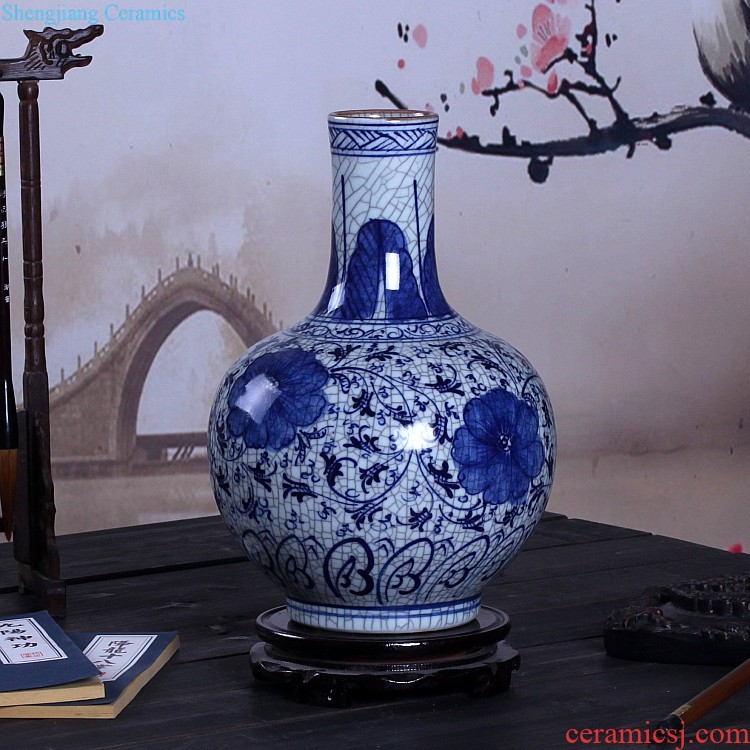 Chinese style the jun porcelain vase landed the sitting room Fashionable household decoration furnishing articles Jingdezhen porcelain arranging flowers