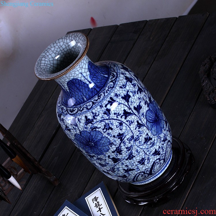 Chinese style the jun porcelain vase landed the sitting room Fashionable household decoration furnishing articles Jingdezhen porcelain arranging flowers