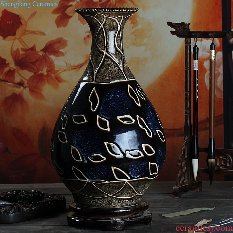 Jingdezhen ceramic vases, new Chinese style restoring ancient ways is the sitting room the dried flower arranging wine rich ancient frame home furnishing articles