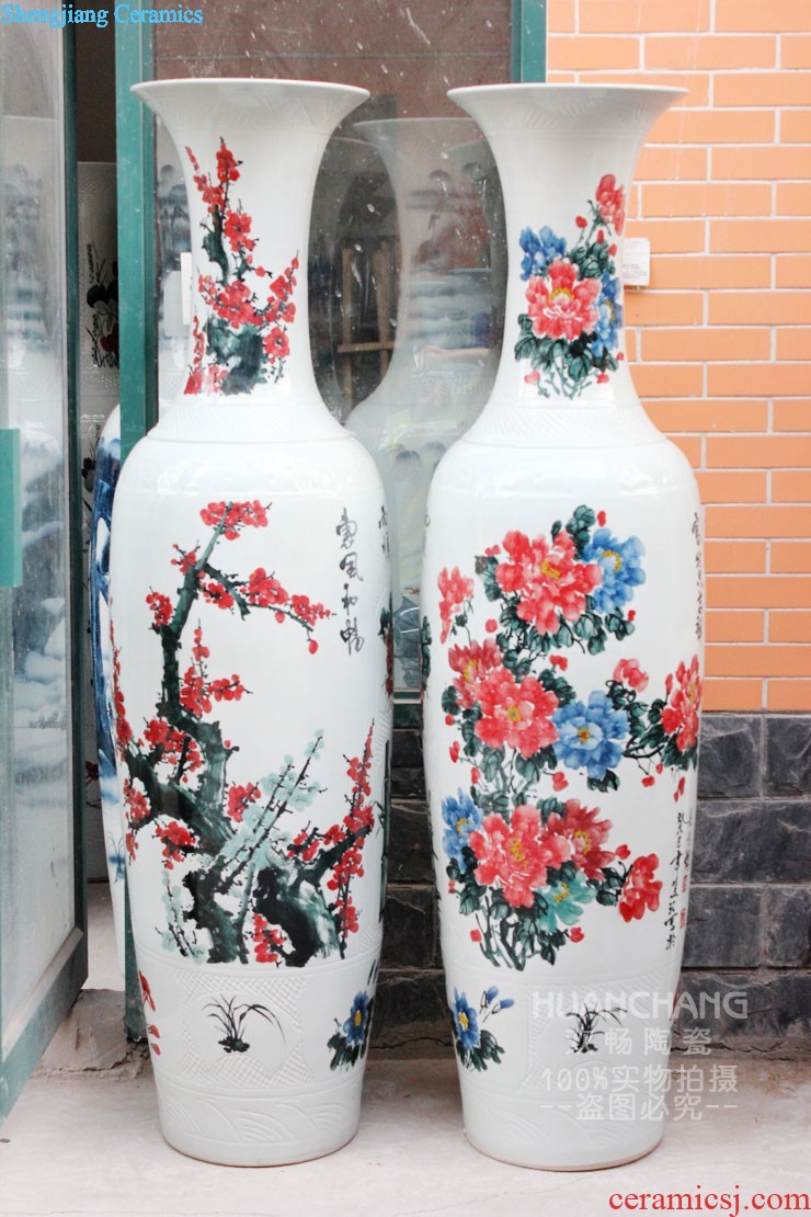 E088 jingdezhen ceramic Chinese red festival in extremely good fortune of large vases, sitting room hotel decoration furnishing articles