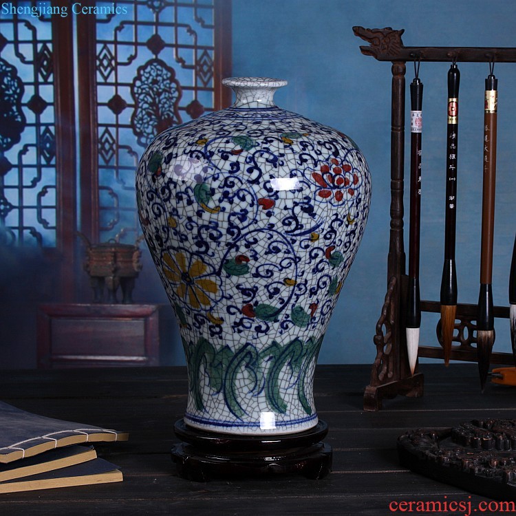 Jingdezhen hand-painted general blue and white porcelain jar ceramic vases, furnishing articles large Chinese style living room home decoration