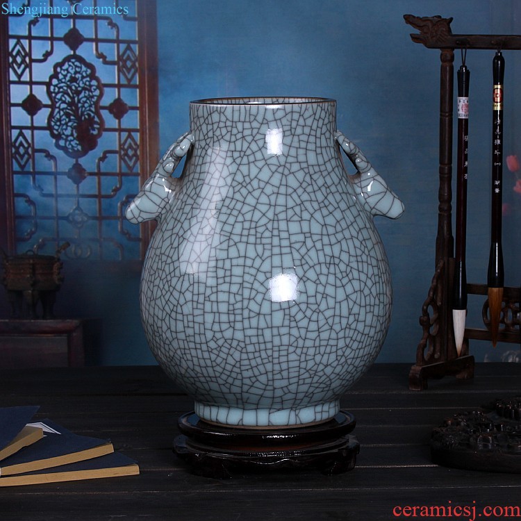 Jingdezhen ceramic decorative vase furnishing articles European contracted sitting room dried flowers flower arrangement table TV ark soft decoration