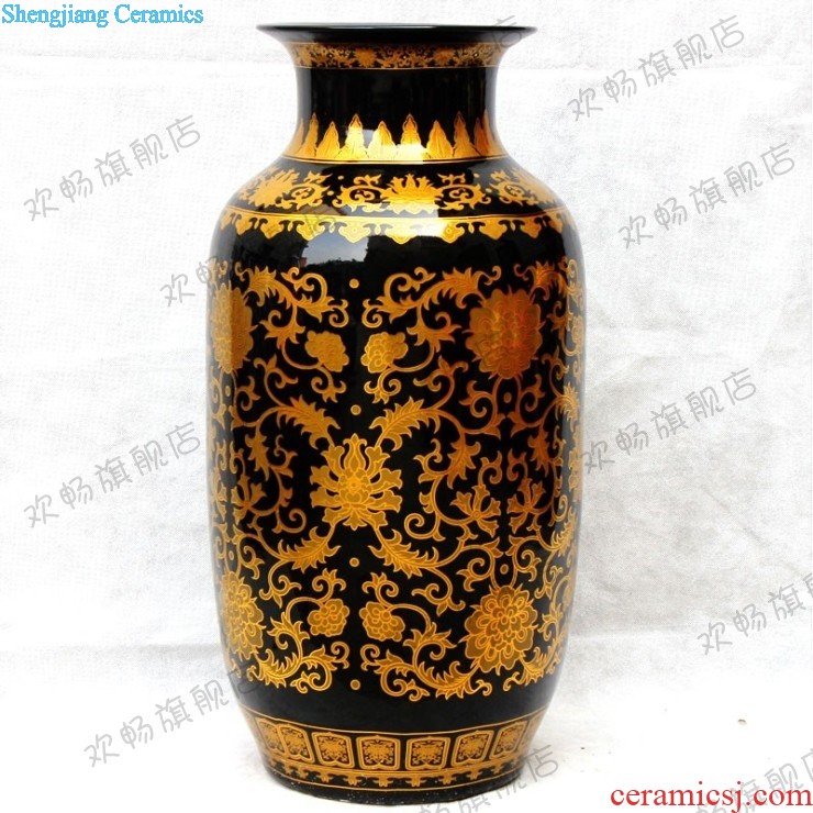 Jingdezhen ceramics vase masters hand draw colorful landscape of pomegranates of blue and white porcelain bottle Chinese sitting room adornment is placed