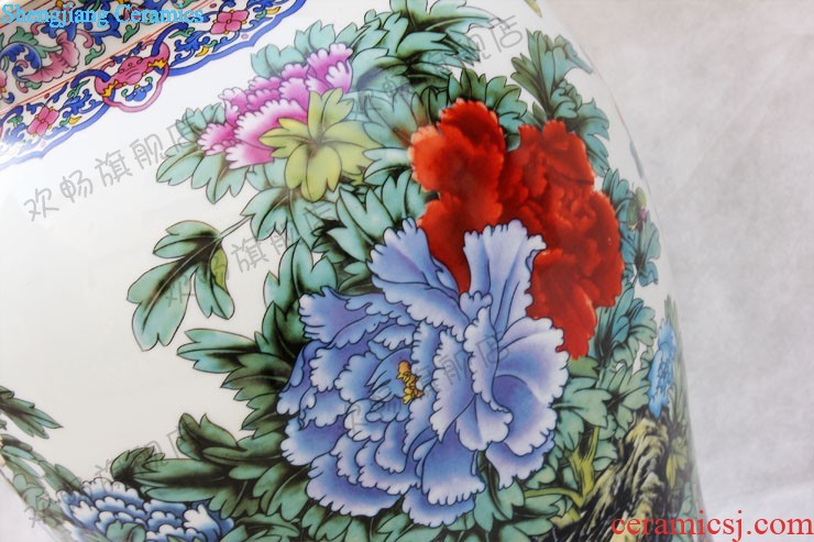 E179 jingdezhen ceramics Splendid sunvo color ink landscape painting of large vases, restoring ancient ways is the sitting room adornment