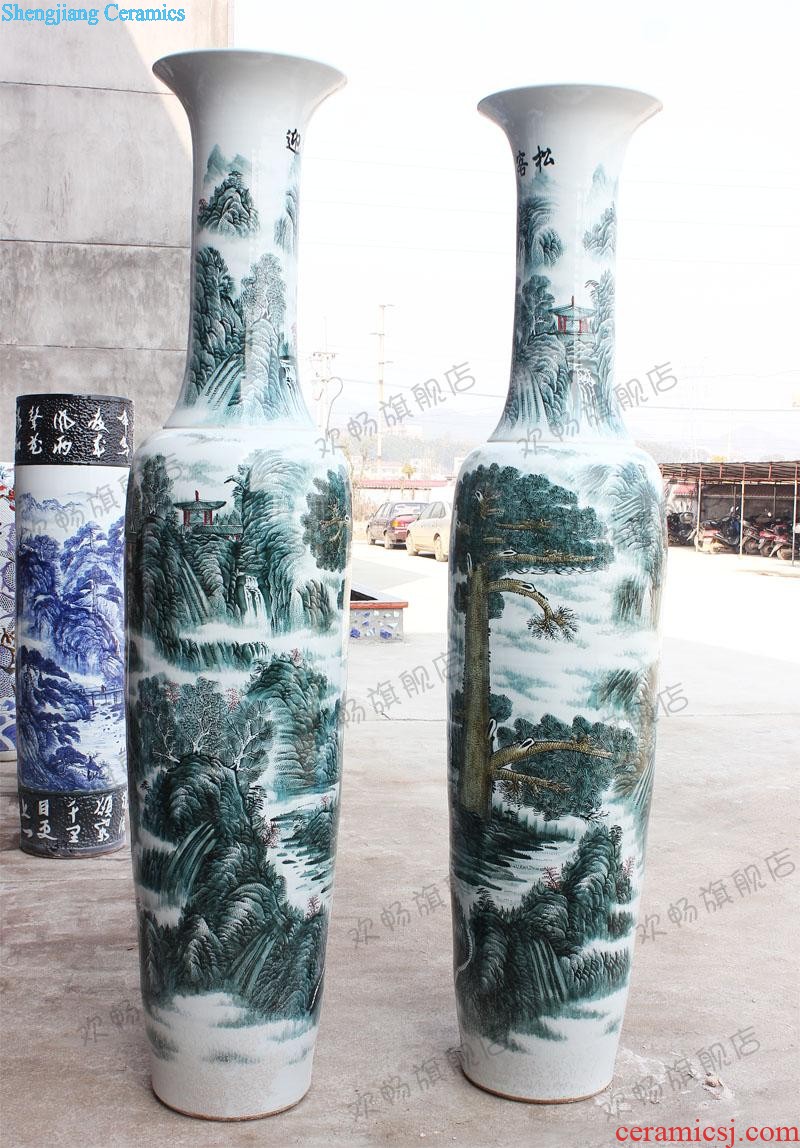 Jingdezhen ceramics qing Ming vase painting of large sitting room the door of the hotel handicraft furnishing articles ornaments