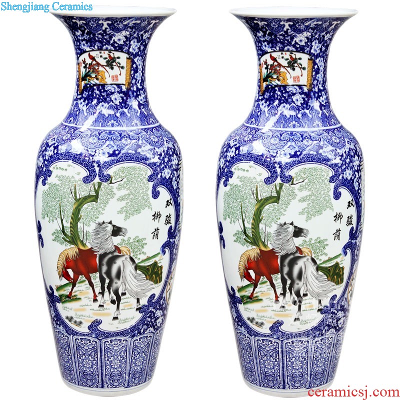 Famous master of jingdezhen ceramics hand-painted powder enamel vase home furnishing articles c136 sitting room adornment porcelain arts and crafts