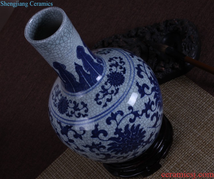 Jingdezhen ceramics kiln creative vase furnishing articles jun porcelain antique open piece of living room furniture decoration decoration