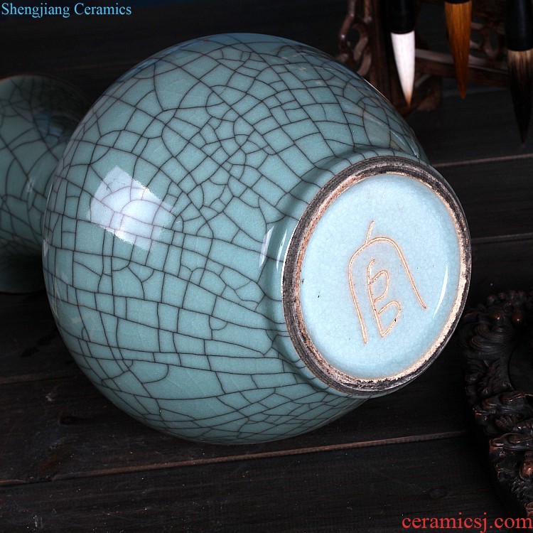 Jingdezhen ceramics Creative manual zen vase Chinese style living room table home flower adornment furnishing articles