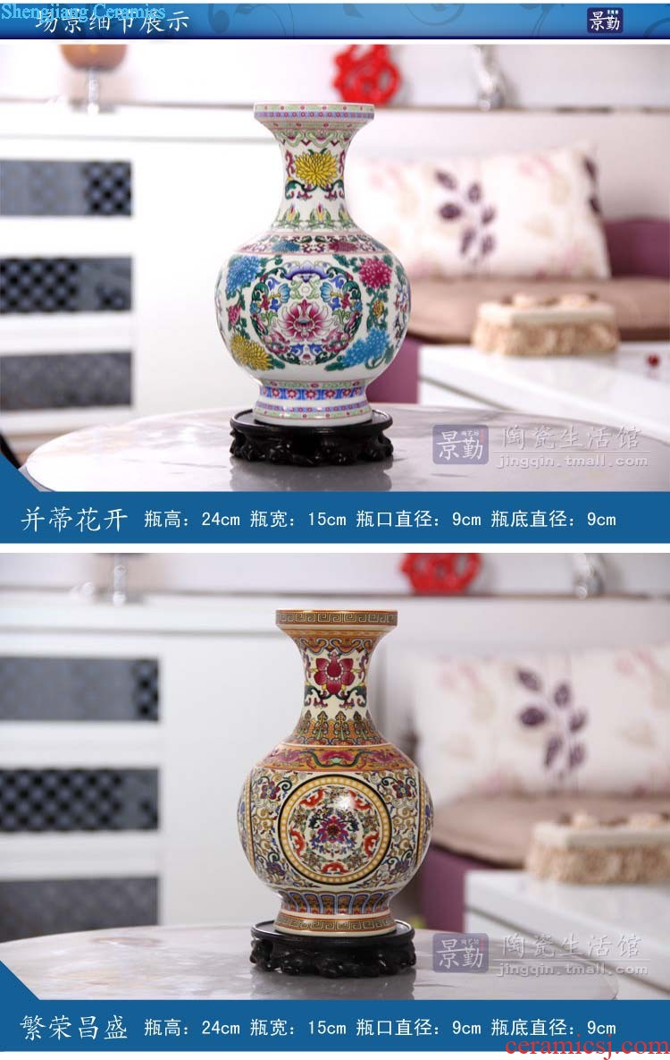 Large ceramic vase landed Chinese nostalgic home decoration flower arranging hydroponic sitting room place wedding housewarming gift