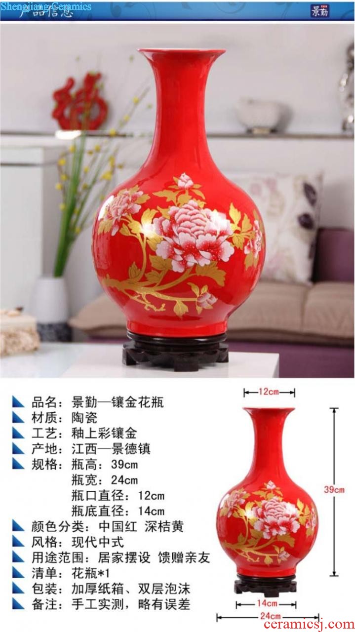 Famous master of jingdezhen ceramics hand-painted vases sitting room adornment is placed Chinese landscape painting porch decoration