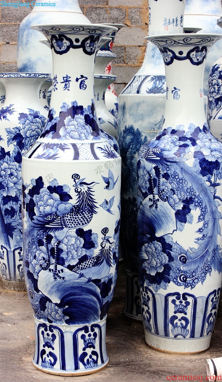 Jingdezhen ceramics beaming sitting room home decoration antique vases, flower arrangement of new Chinese style wedding furnishing articles