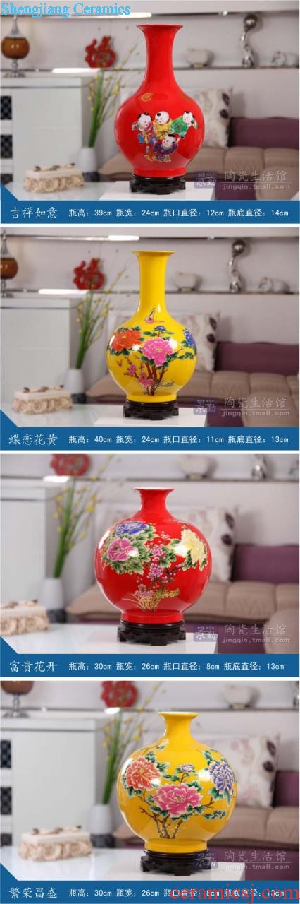 Famous master of jingdezhen ceramics hand-painted vases sitting room adornment is placed Chinese landscape painting porch decoration